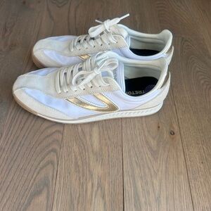 White and Gold Sneakers